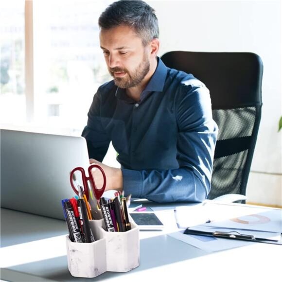 Elegant Resin Toothbrush Holder – Marble Bathroom Organizer & Storage - Picture 2 of 4